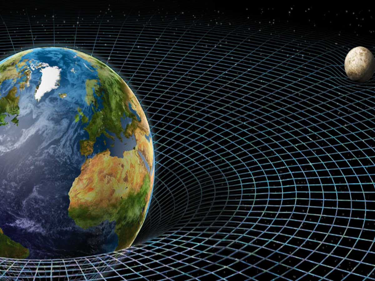 Einstein's general theory of relativity explains gravity as a distortion of space