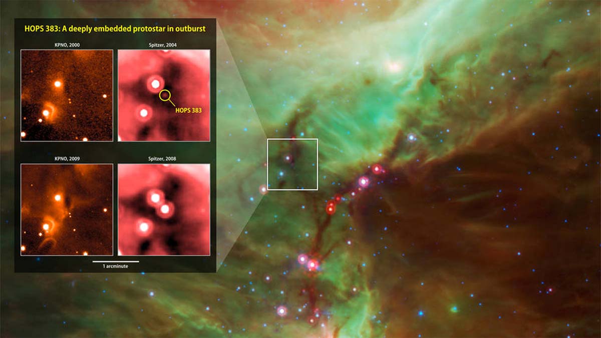 HOPS383_Orion_KittPeak_Spitzer_Infrared