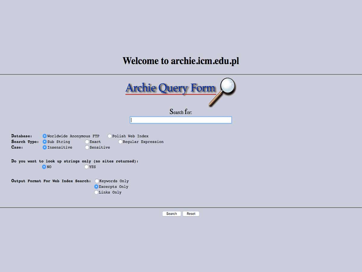 Archie, the first Internet search engine