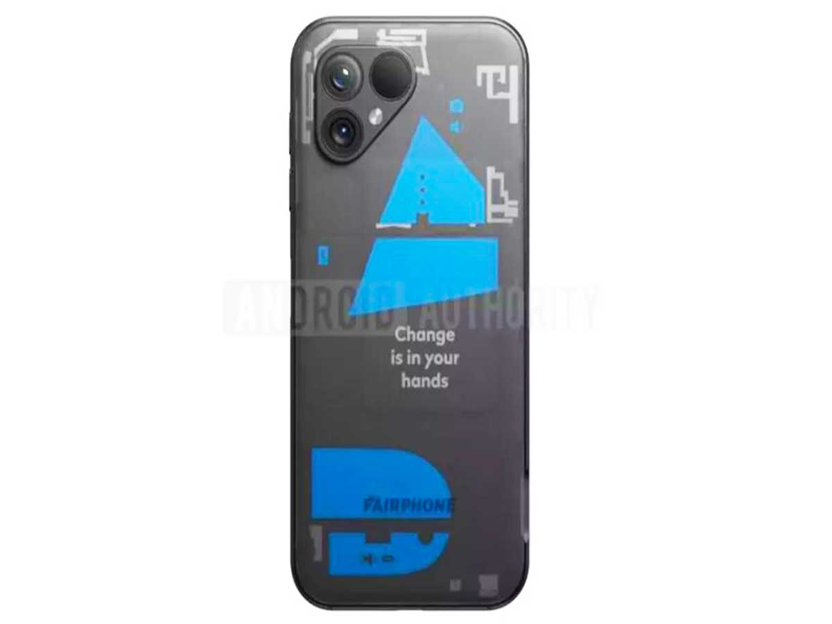 The distinctive triangular camera module, which defines the Fairphone's visual identity, returns with the Fairphone 5.