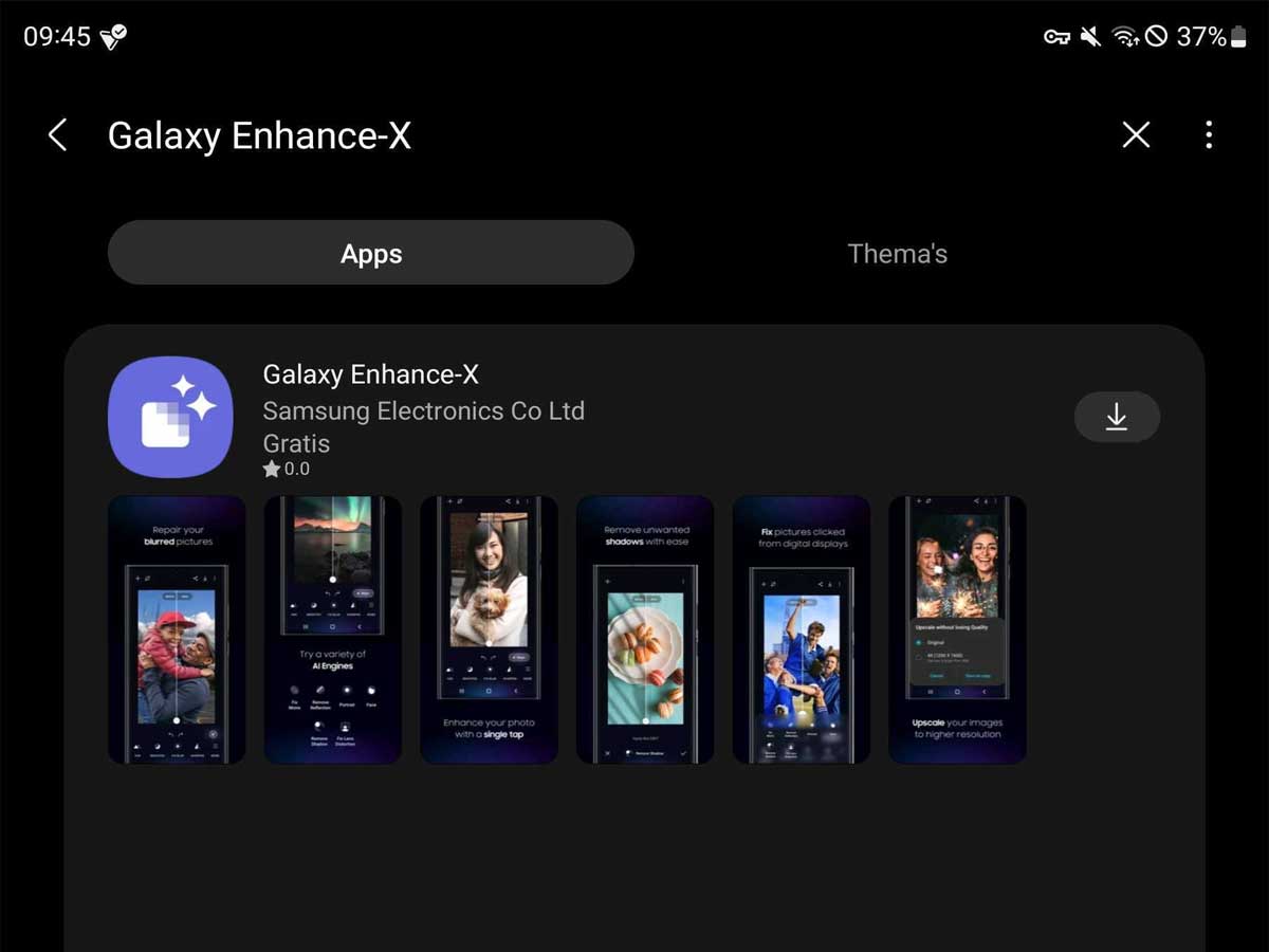 The Galaxy Enhance-X app introduces a Magic button feature that automates the correction of common image flaws.