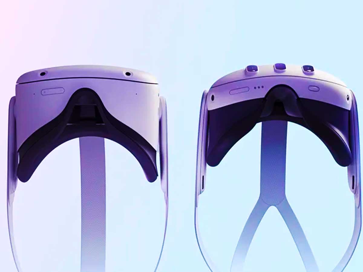 Meta’s Quest 2 (left) and Quest 3 (right) VR headsets 