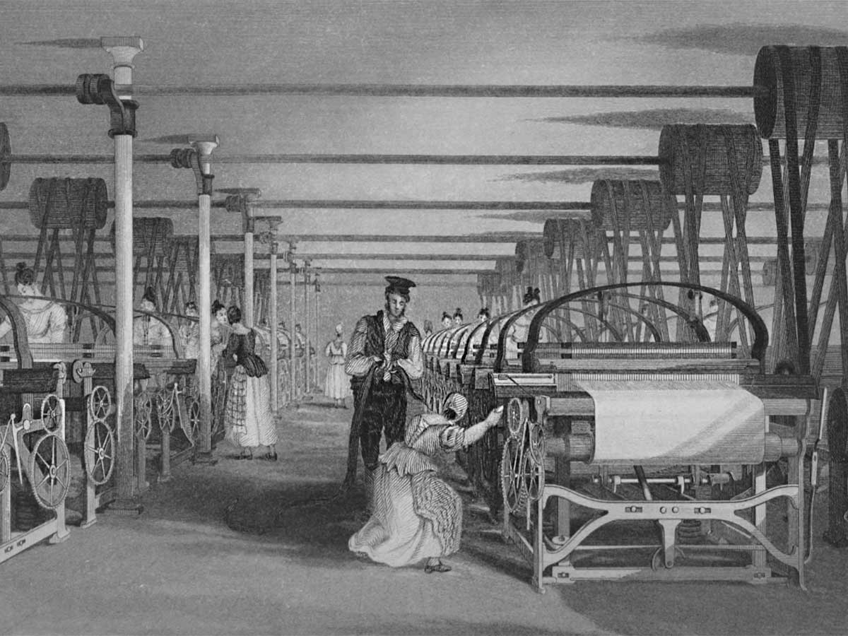 Power Looms in a Textile Mill