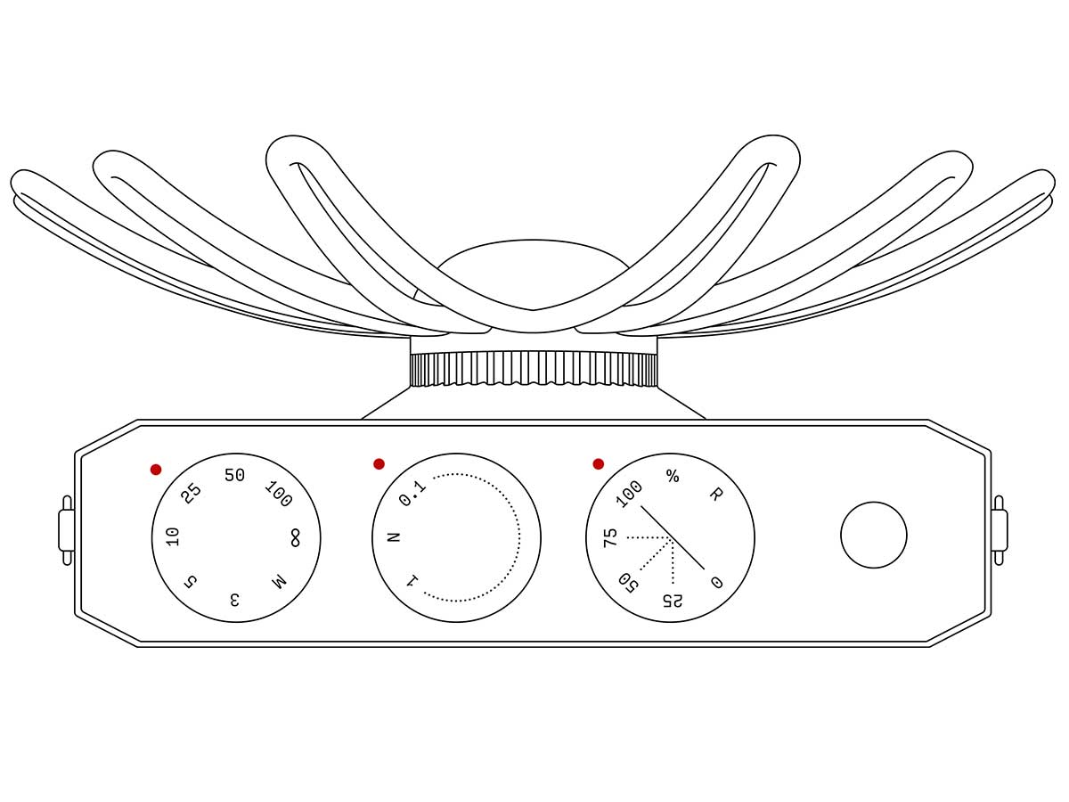 A close-up of Paragraphica camera showcasing its design elements and dials.