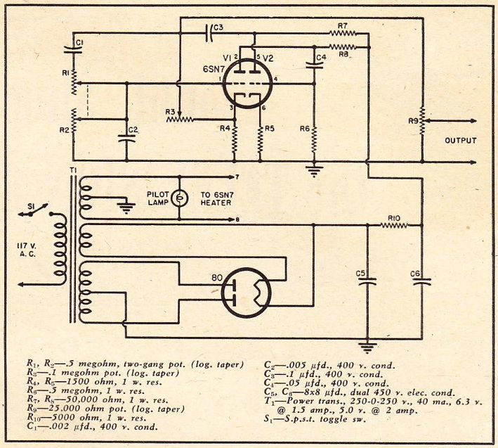  Single-tube audio oscillator c. 1946 Over.dll cilcuit 